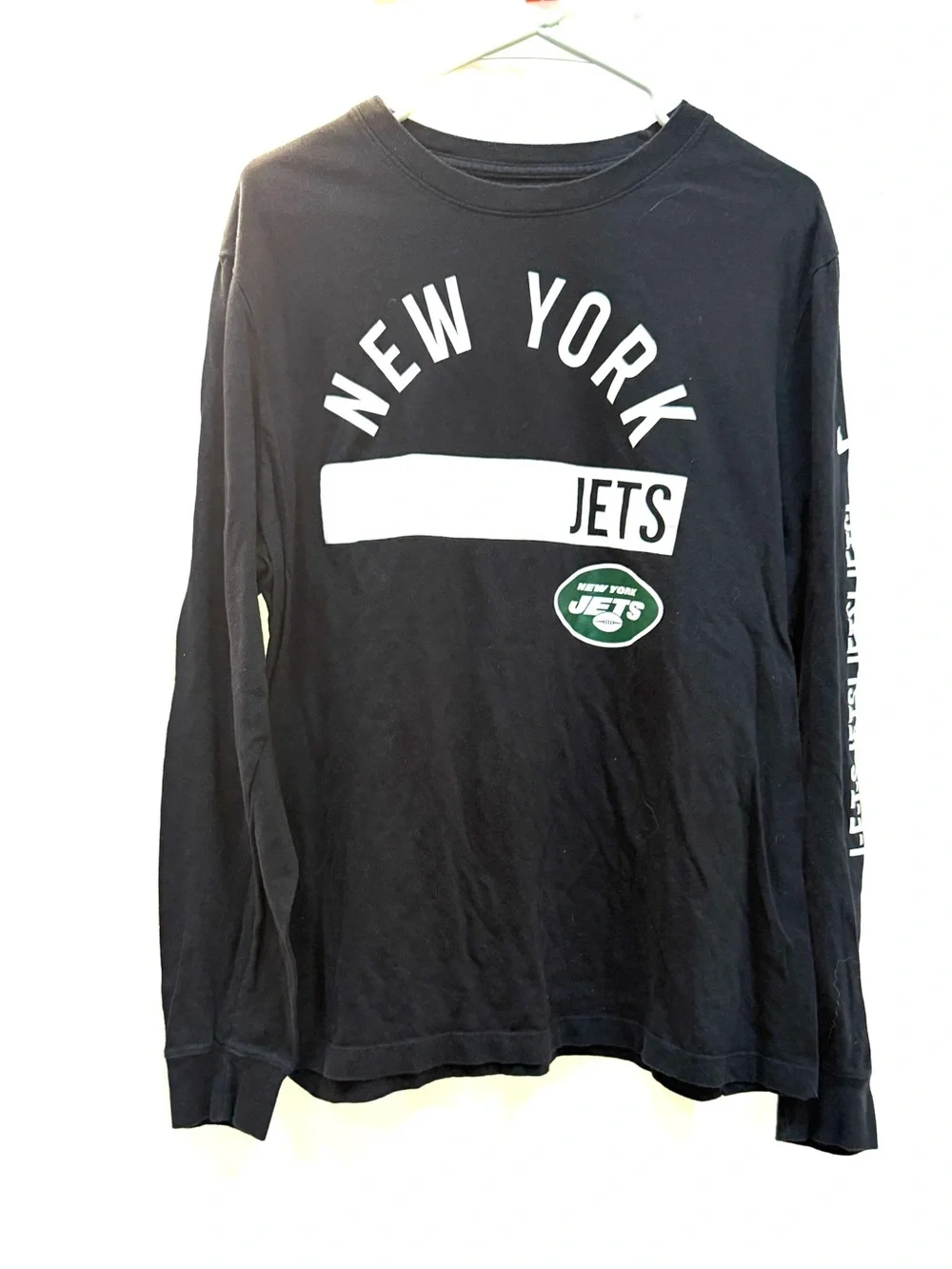 New York Jets Black Long Sleeve Tee, Men’s Size L